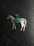 Kingman Turquoise Horse Pendant | 925 Sterling Silver E250