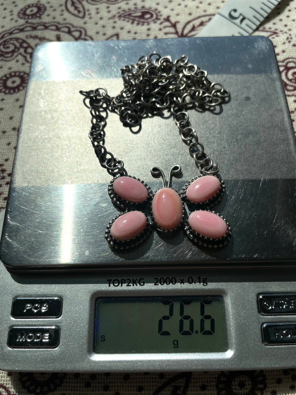 Pink Conch Butterfly Necklace | Sterling Silver E827