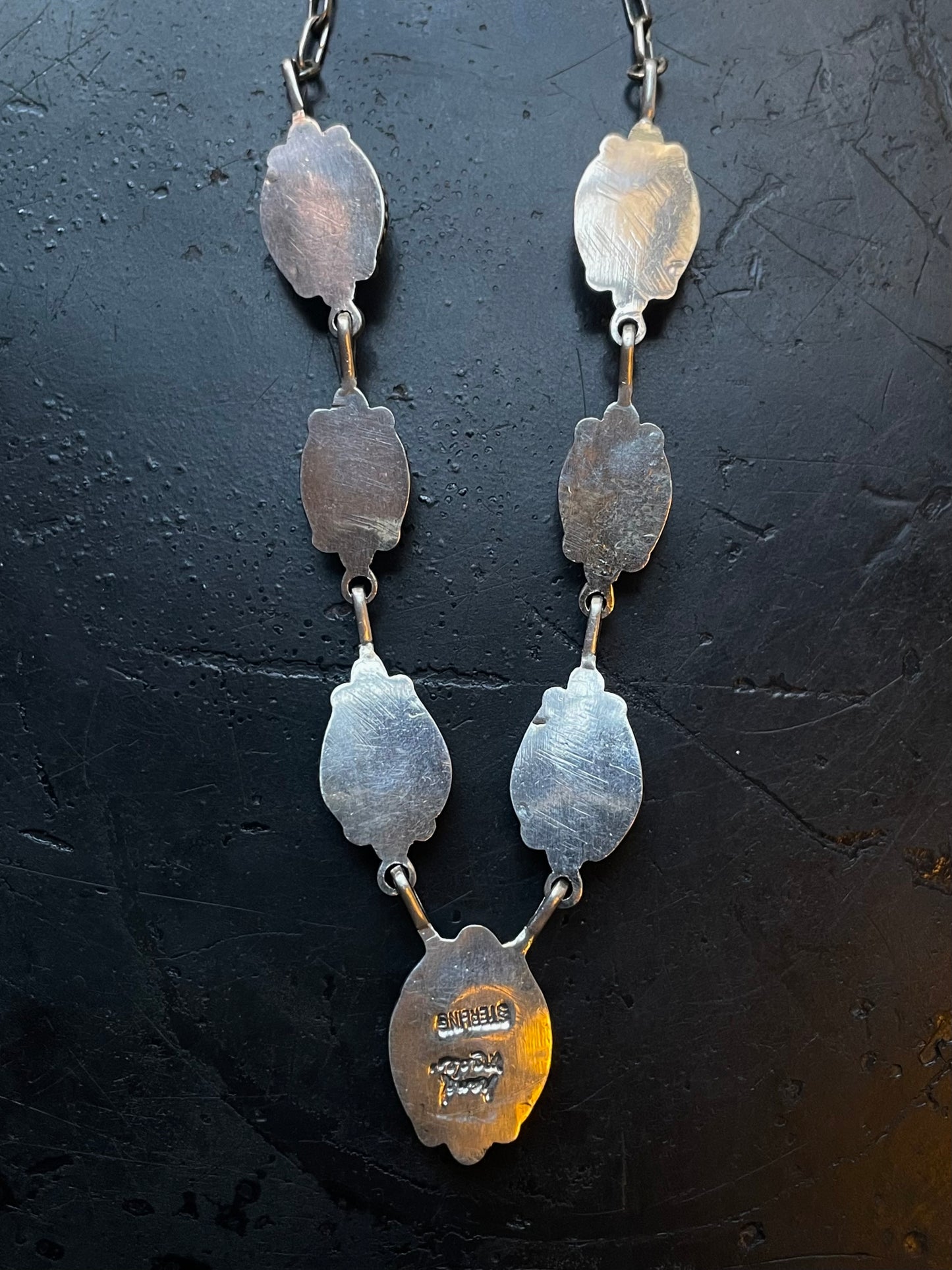 Pink Conch Lariat Necklace | Teardrop Station Drop | 925 Silver E565