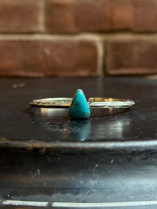 Turquoise Triangle Cuff Bracelet | Sterling Silver | C101