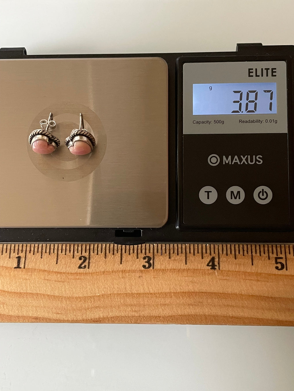 Pink Conch Heart Stud Earrings | 925 Sterling Silver G174