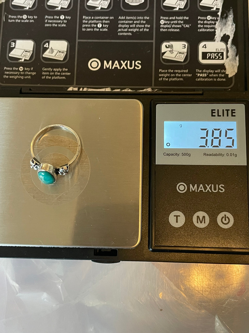 Turquoise Floral Ring | 925 Sterling Silver Size 8.75 E445