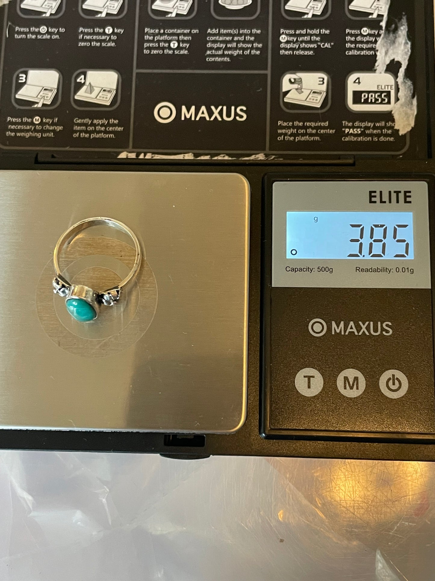 Turquoise Floral Ring | 925 Sterling Silver Size 8.75 E445