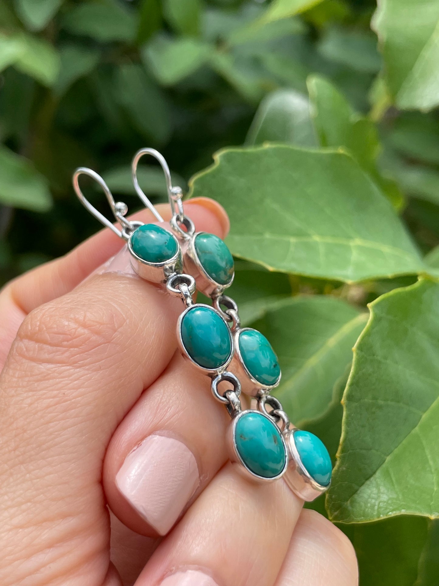Kingman Turquoise Hook Earrings | 925 Sterling Silver D186
