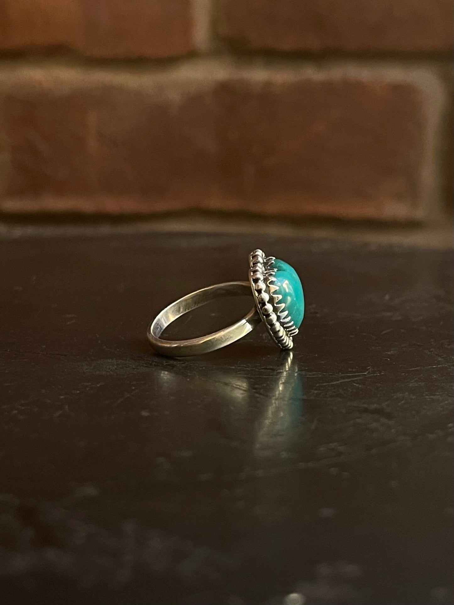 Kingman Turquoise Heart Ring | Sterling Silver | Size 6 G366