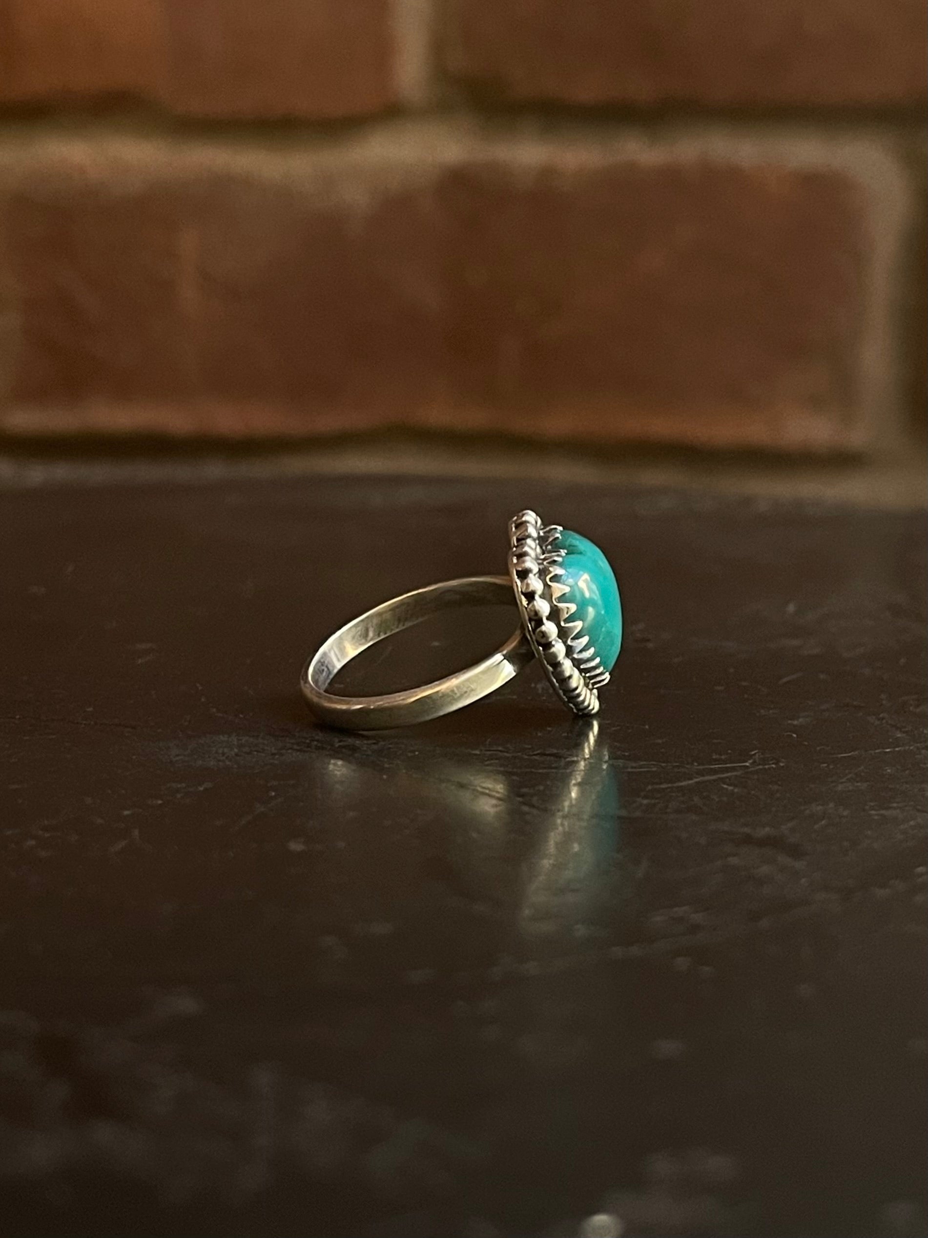 Kingman Turquoise Heart Ring | Sterling Silver | Size 6 G366