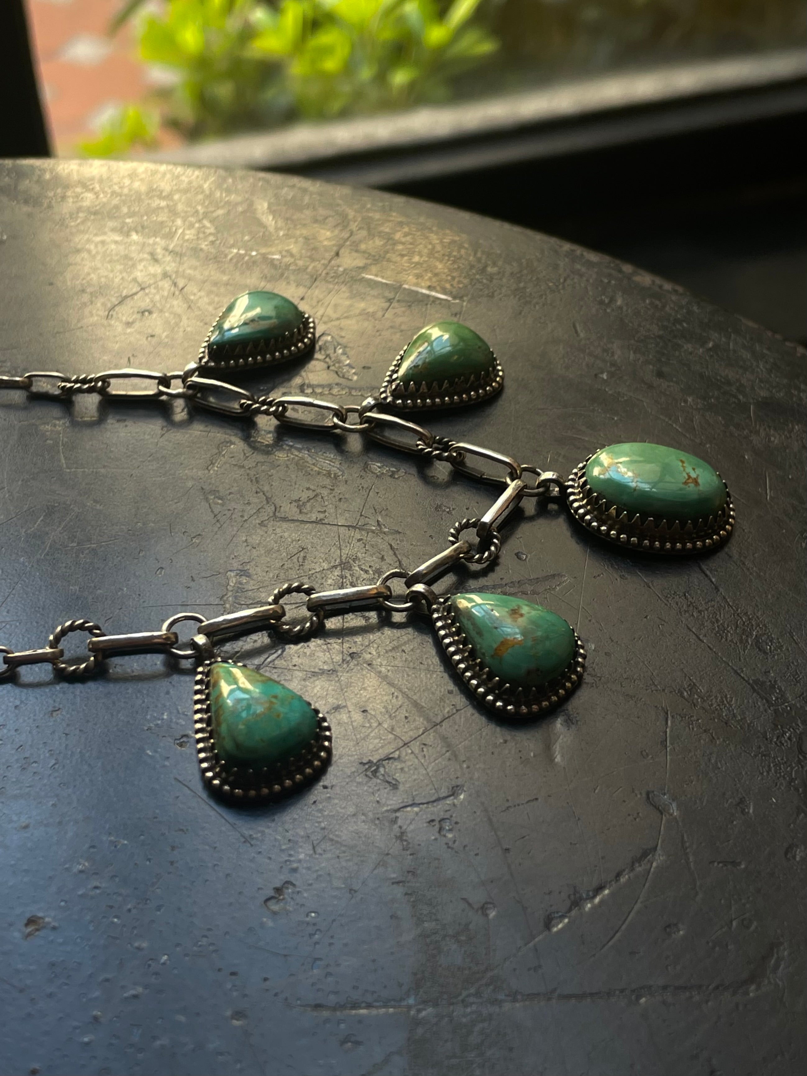 Kingman Turquoise Lariat Necklace | 925 Sterling Silver G612