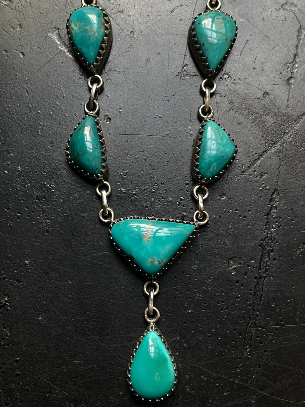Kingman Turquoise Lariat Necklace | 925 Sterling Silver G412