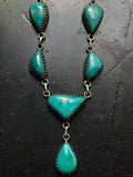 Kingman Turquoise Lariat Necklace | 925 Sterling Silver G412