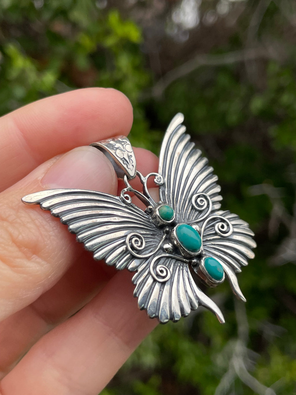 Turquoise Butterfly Pendant | Sterling Silver 925 B727