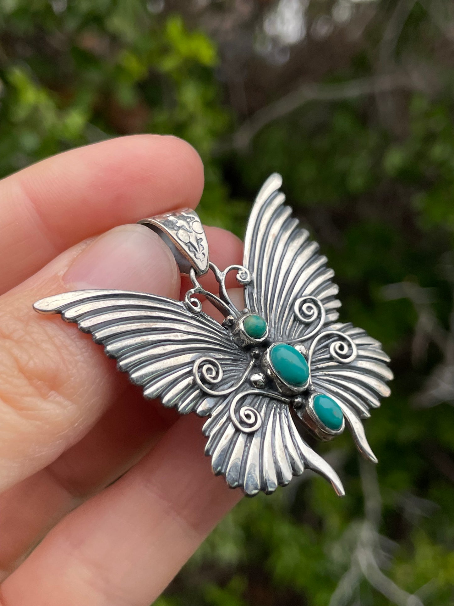 Turquoise Butterfly Pendant | Sterling Silver 925 B727