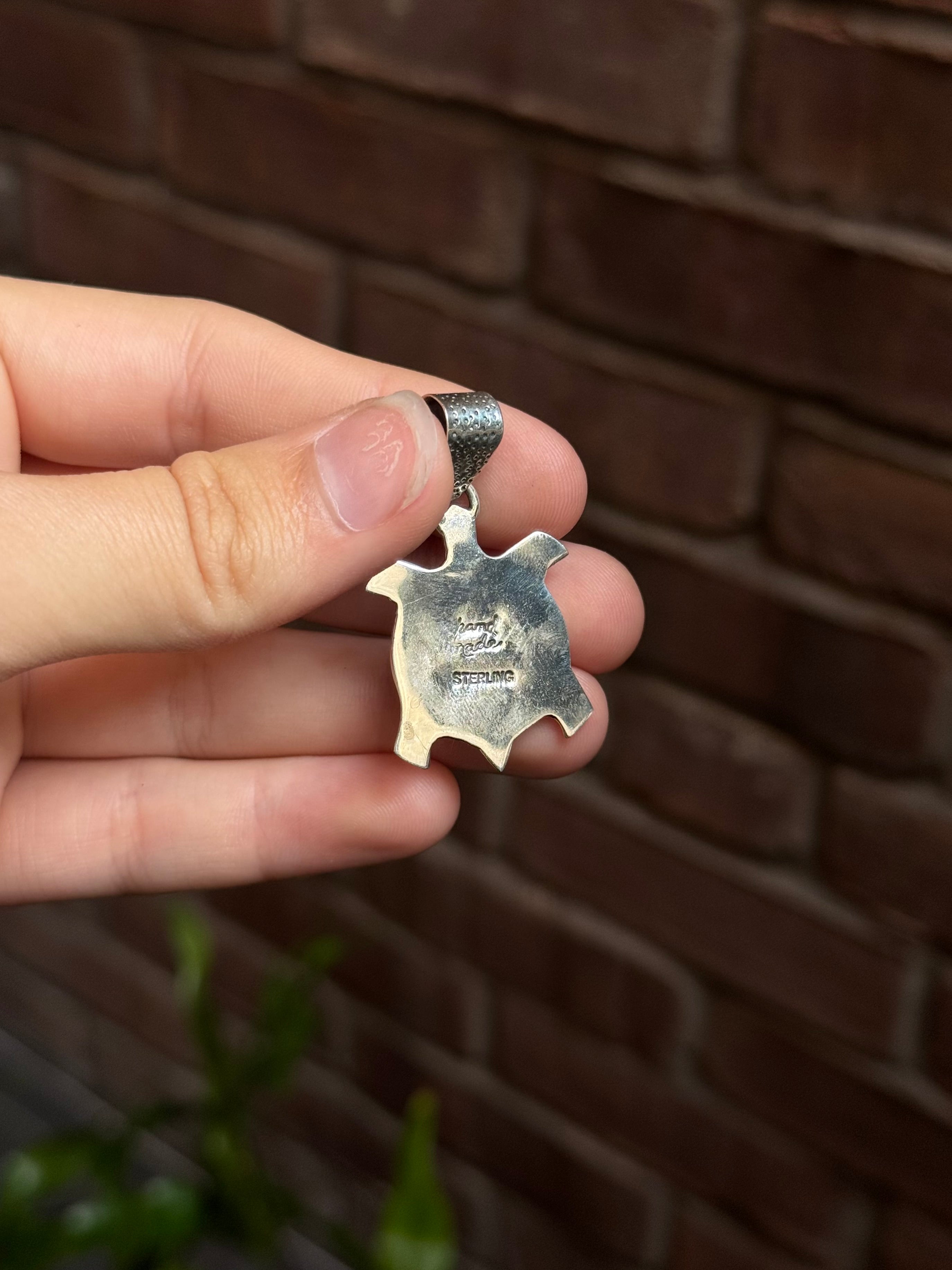 Pink Conch Turtle Pendant | Sterling Silver 925 C373