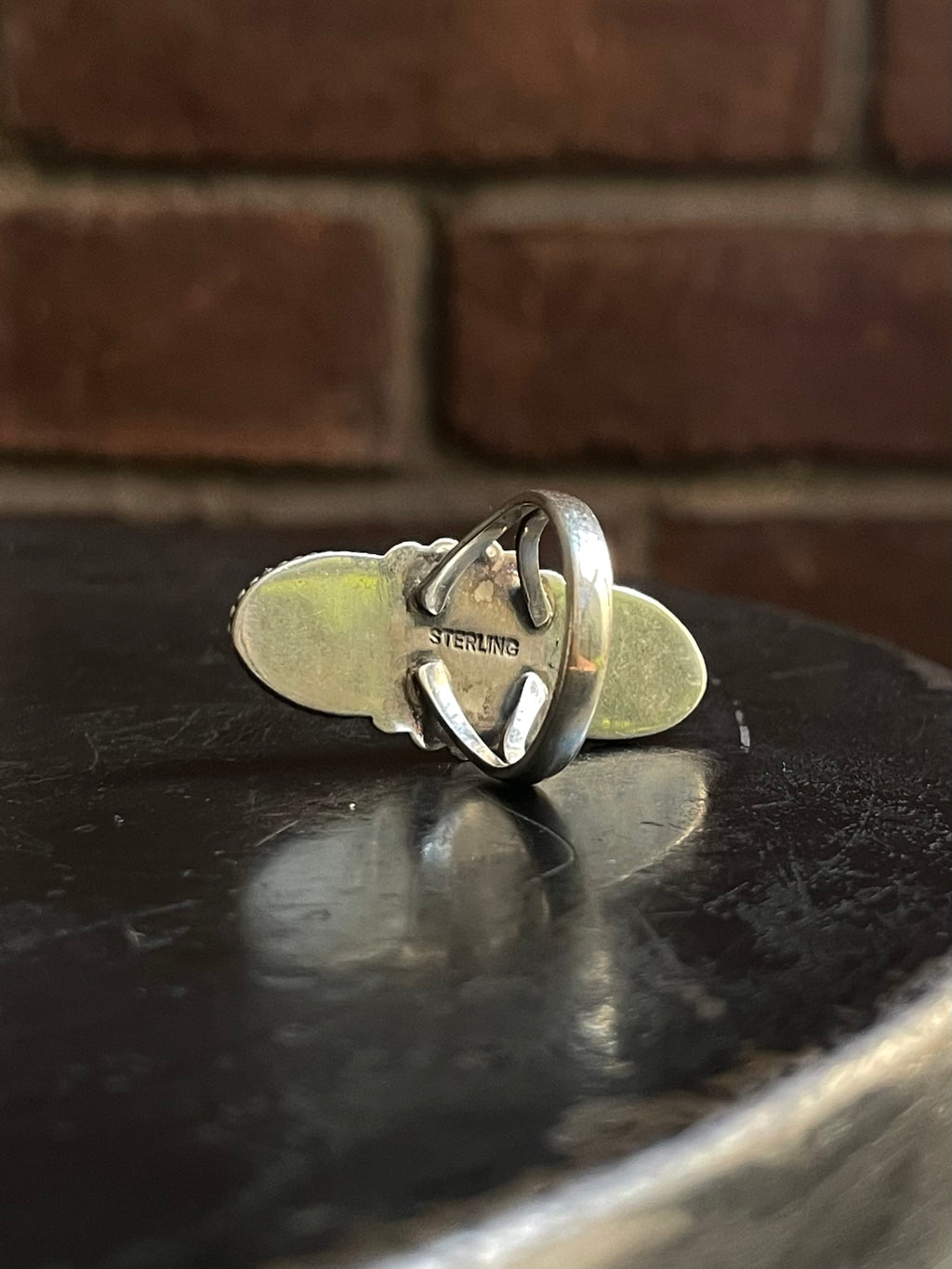 Kingman Turquoise Triple Stone Ring Size 8 | 925 Sterling Silver G582