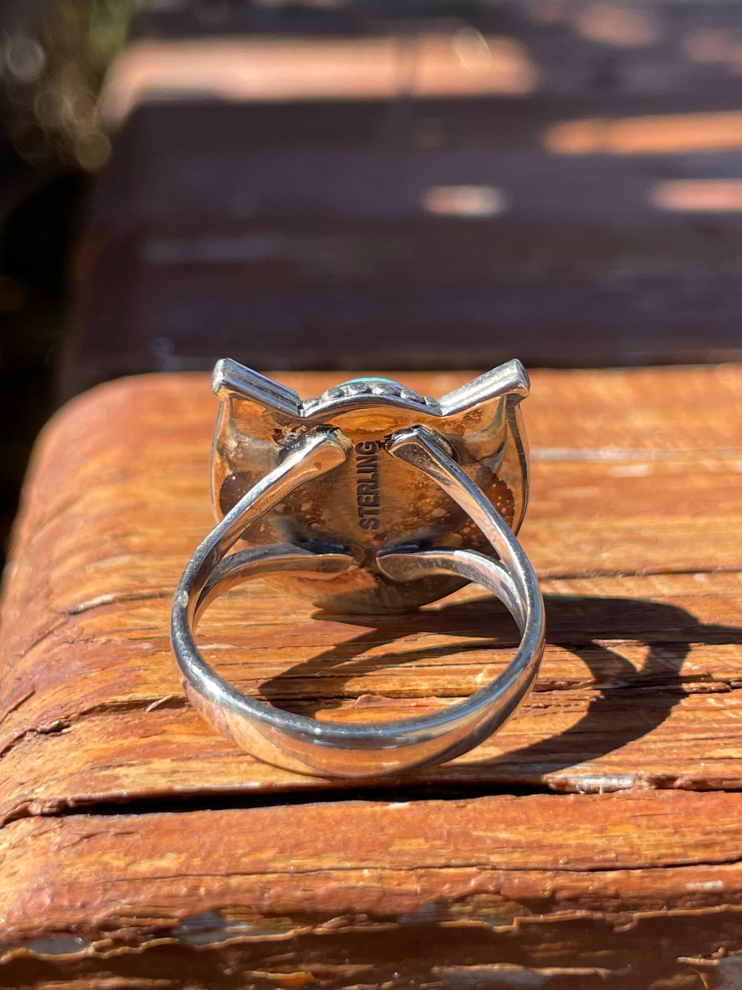 Turquoise Horse Shoe Ring Size 9 | 925 Sterling Silver B925
