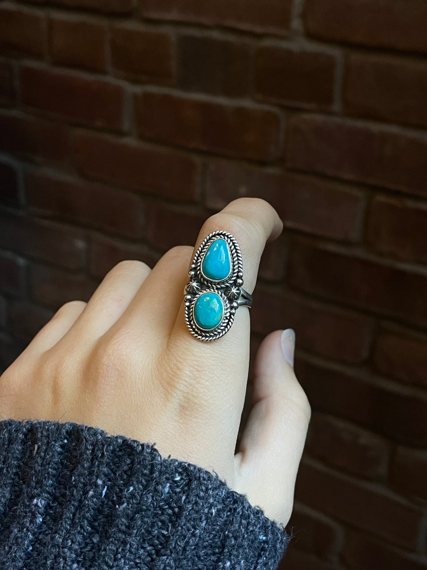 Kingman Turquoise Ring Size 7.75 | 925 Sterling Silver C579