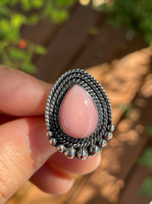 Pink Conch Ring | 925 Sterling Silver | Handmade Size 6 B109