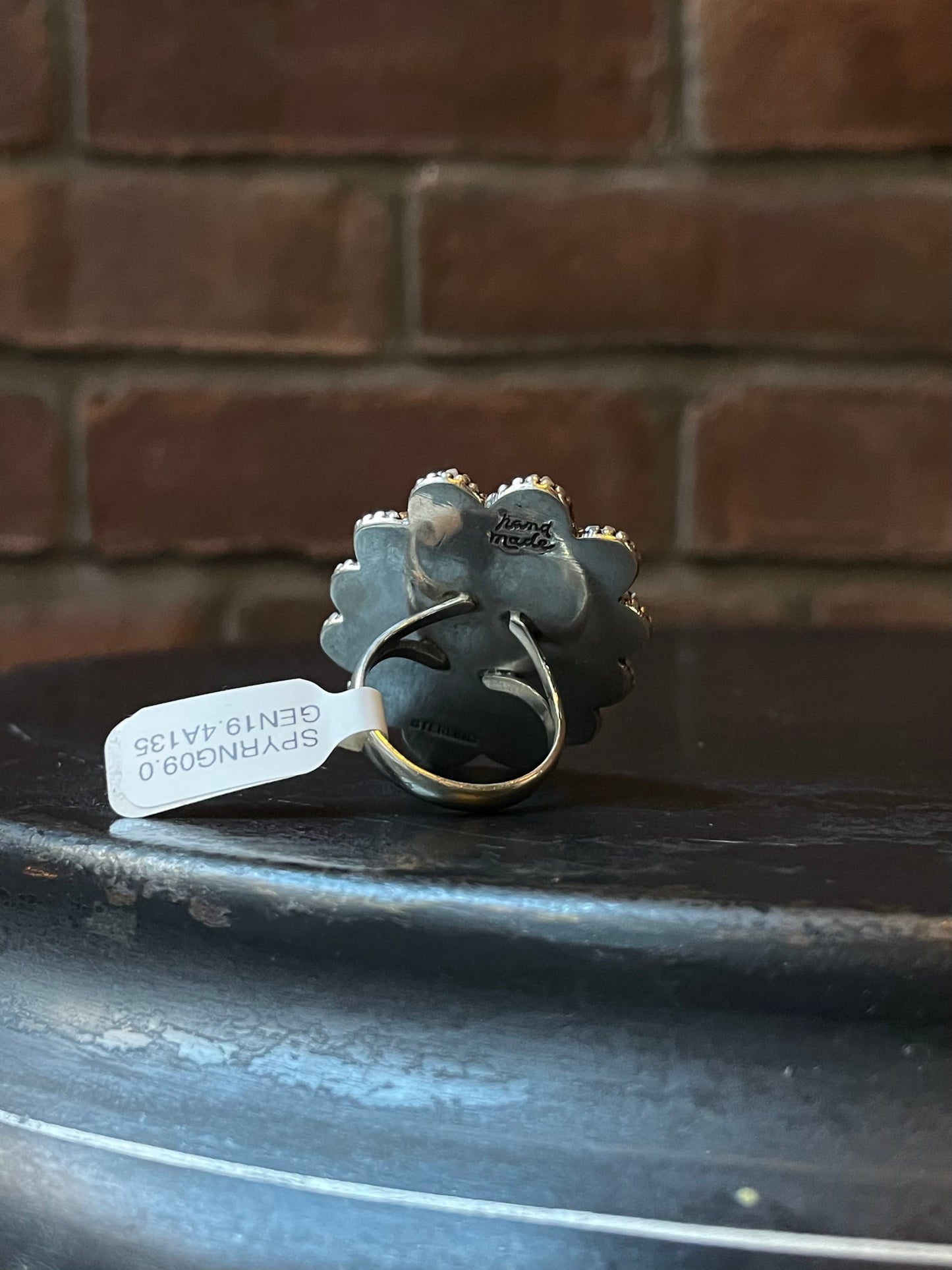 Spiny Oyster Flower Cluster Ring | Sterling Silver | Size 8 | A125