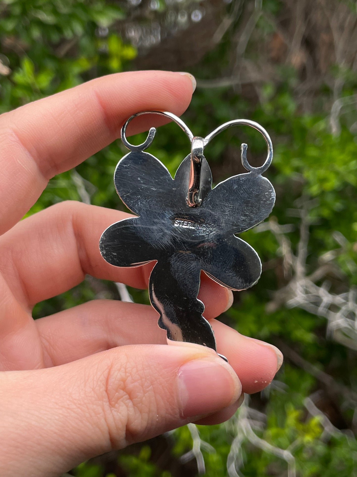 Kingman Turquoise Dragonfly Pendant | 925 Sterling Silver B628