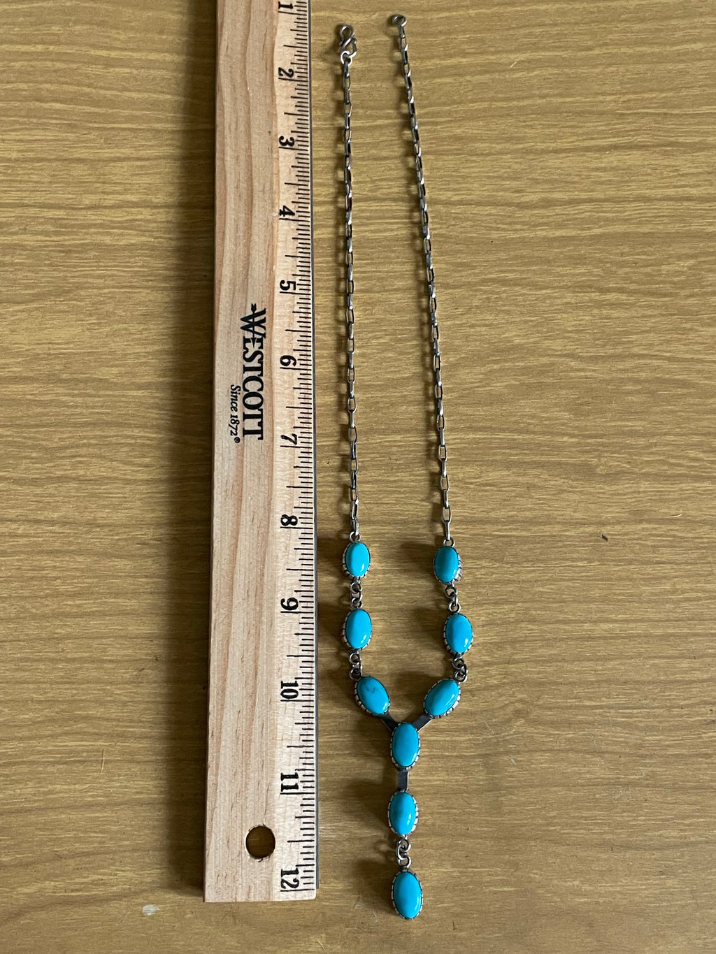 Kingman Turquoise Lariat Necklace | 925 Sterling Silver G592