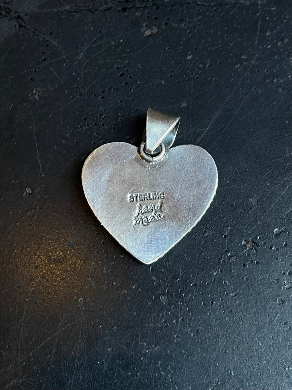 Kingman Turquoise Heart Pendant | Sterling Silver E927
