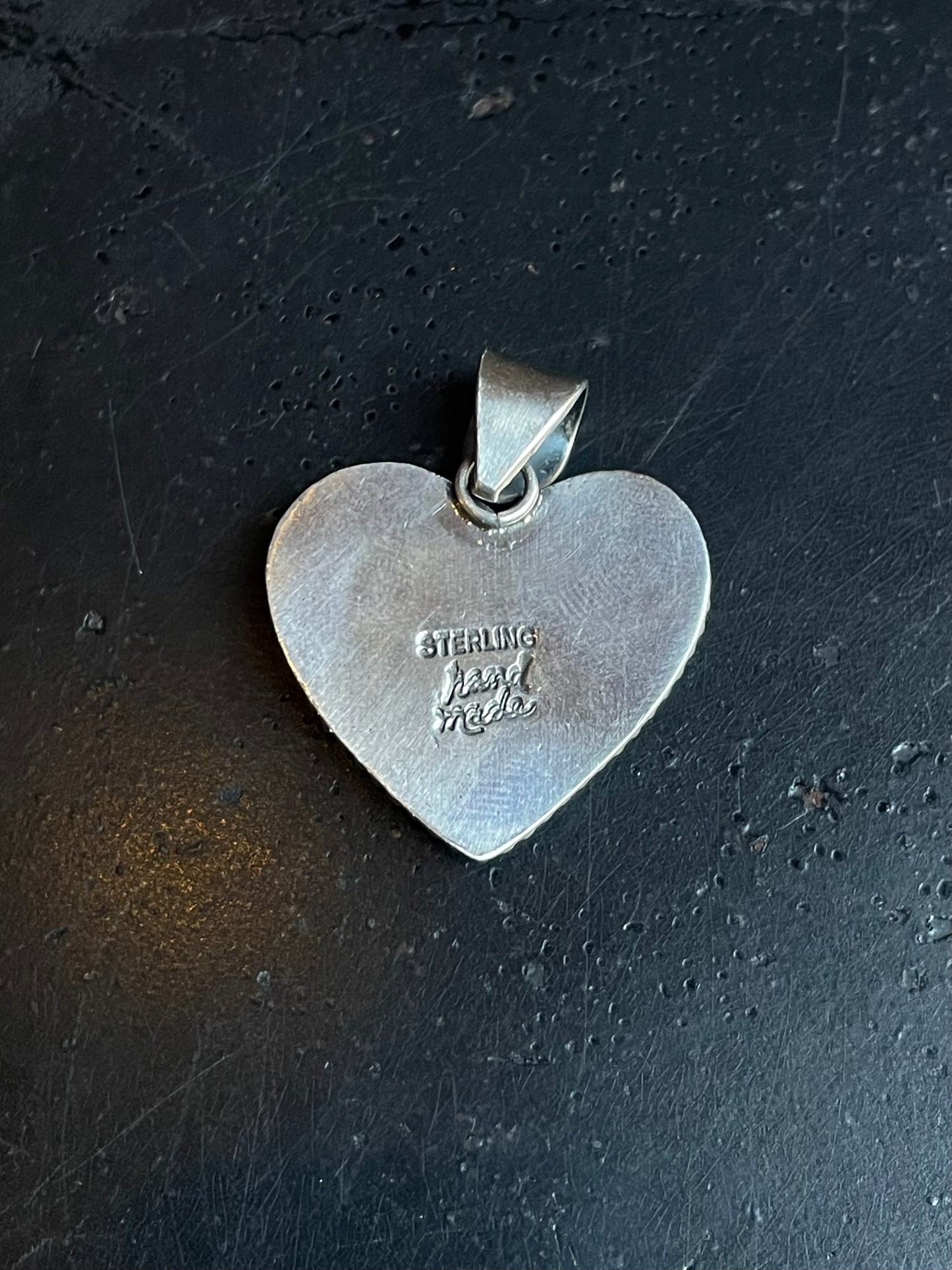Kingman Turquoise Heart Pendant | Sterling Silver E927