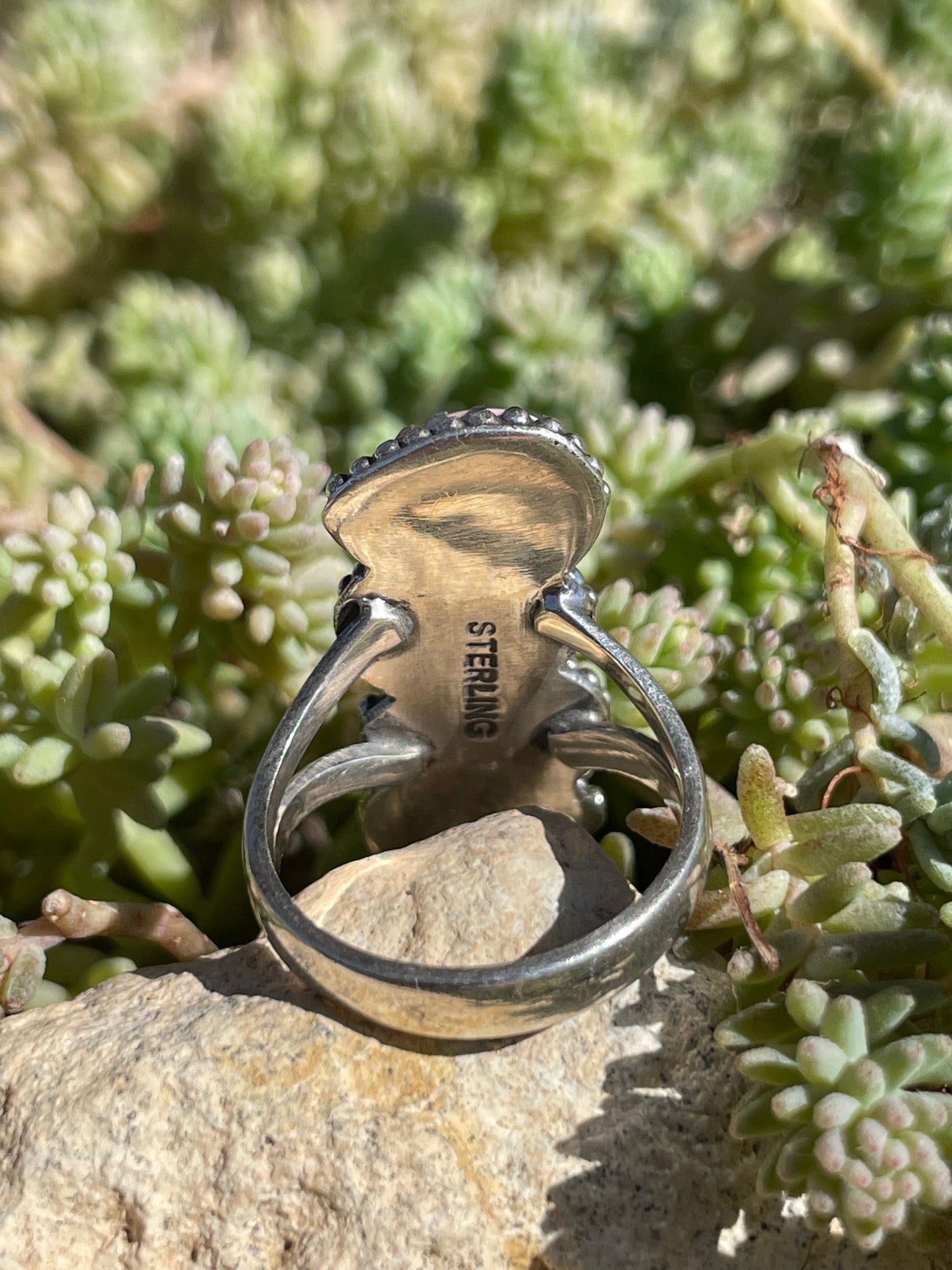 Pink Conch Row Ring Size 6 | 925 Sterling Silver Southwest B987