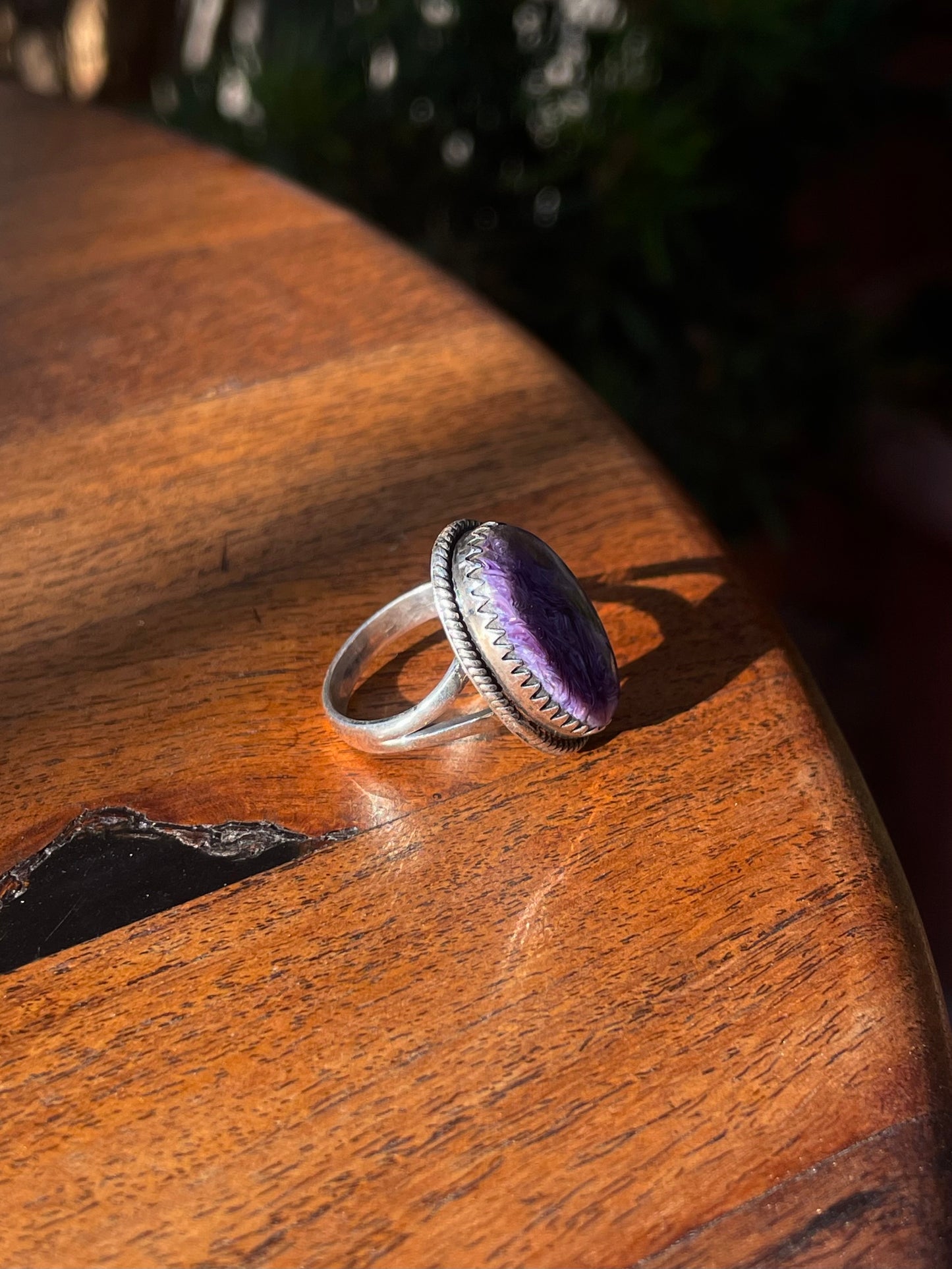 Purple Spiny Ring | Sterling Silver | Handmade Size 8.5 C888