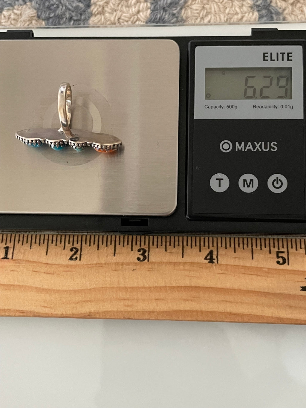 Turquoise & Spiny Oyster Four-Stone Ring | 925 Sterling Silver Size 6 G821
