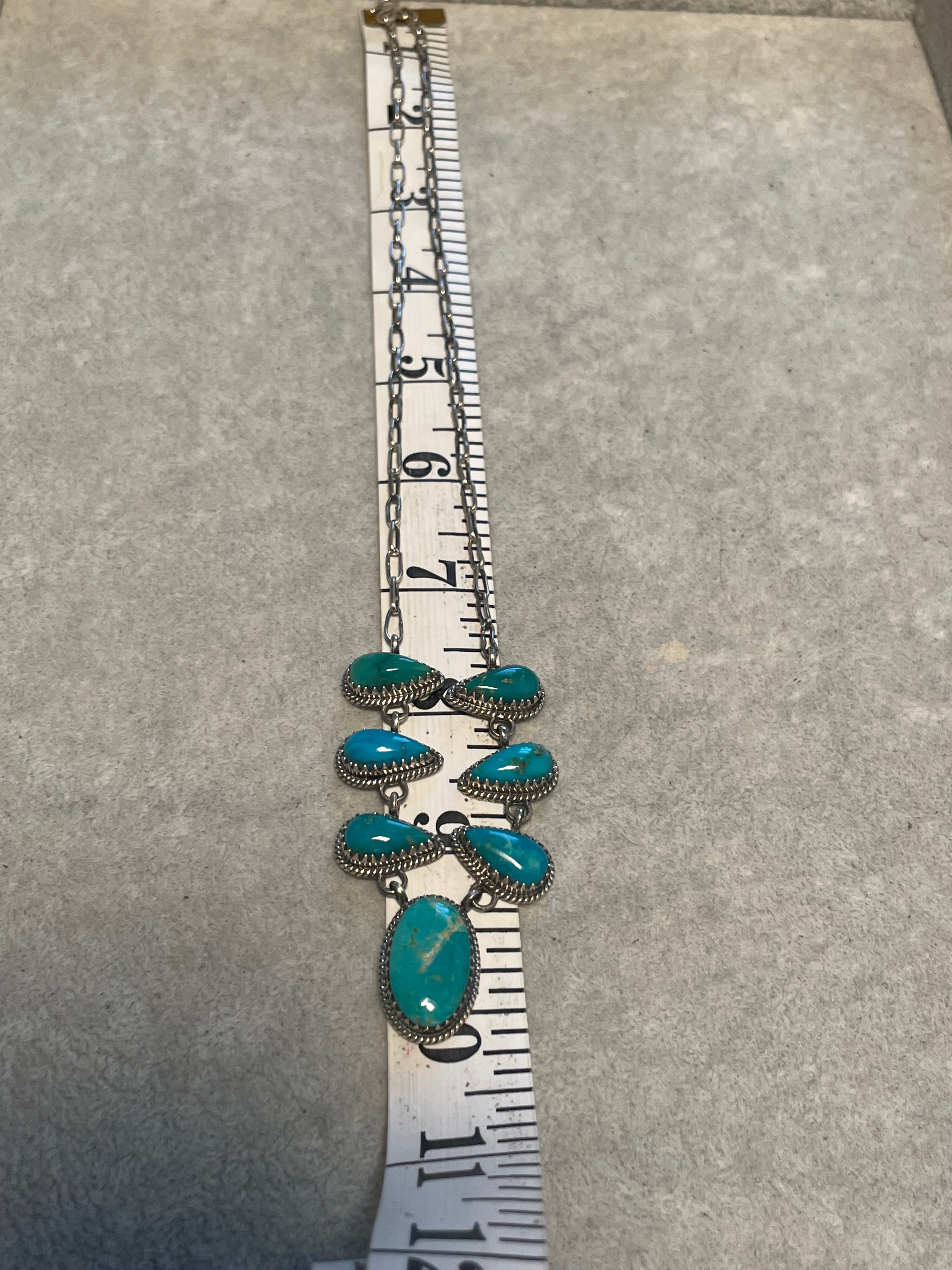 Kingman Turquoise Lariat Necklace | 925 Sterling Silver D215