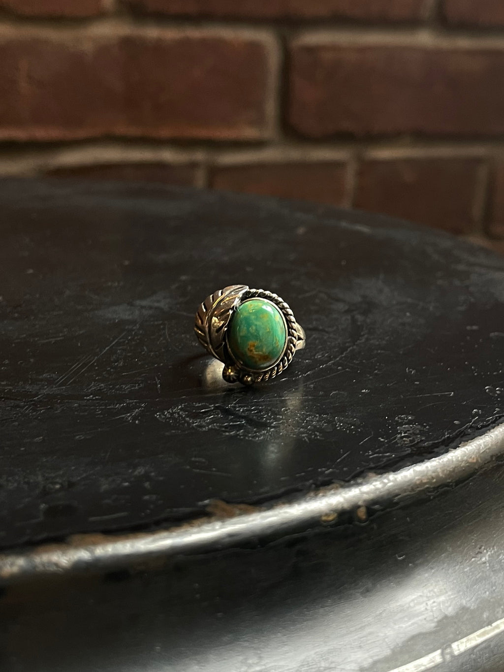 Turquoise Feather Ring Size 7 | 925 Sterling Silver C948