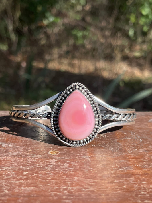 Pink Conch Cuff Bracelet | 925 Sterling Silver Southwest D120