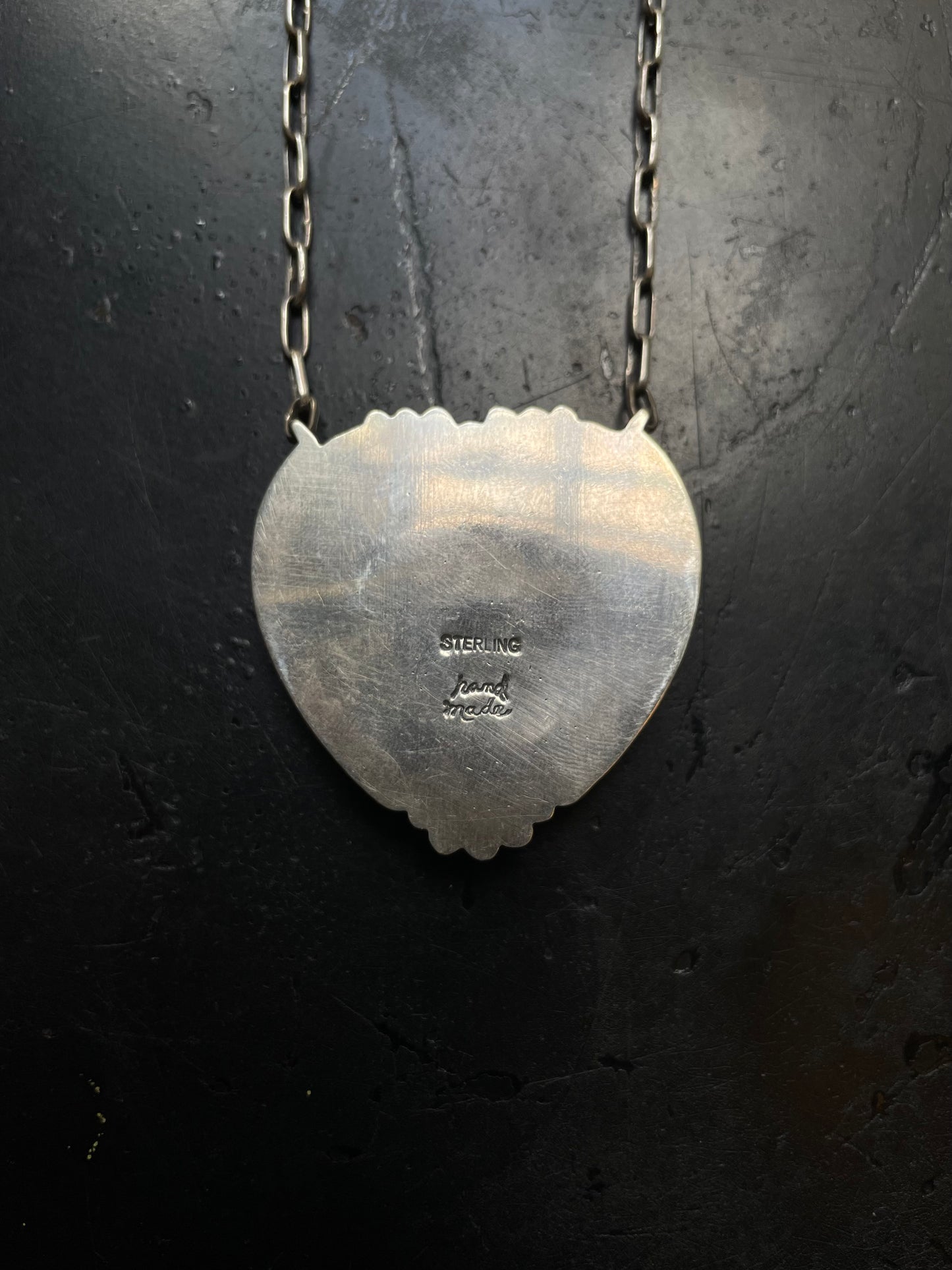 Pink Conch Heart Statement Necklace | 925 Sterling Silver E970