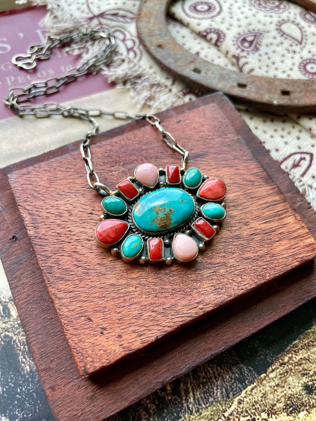 Multi-Stone Cluster Necklace | 925 Sterling Silver D204
