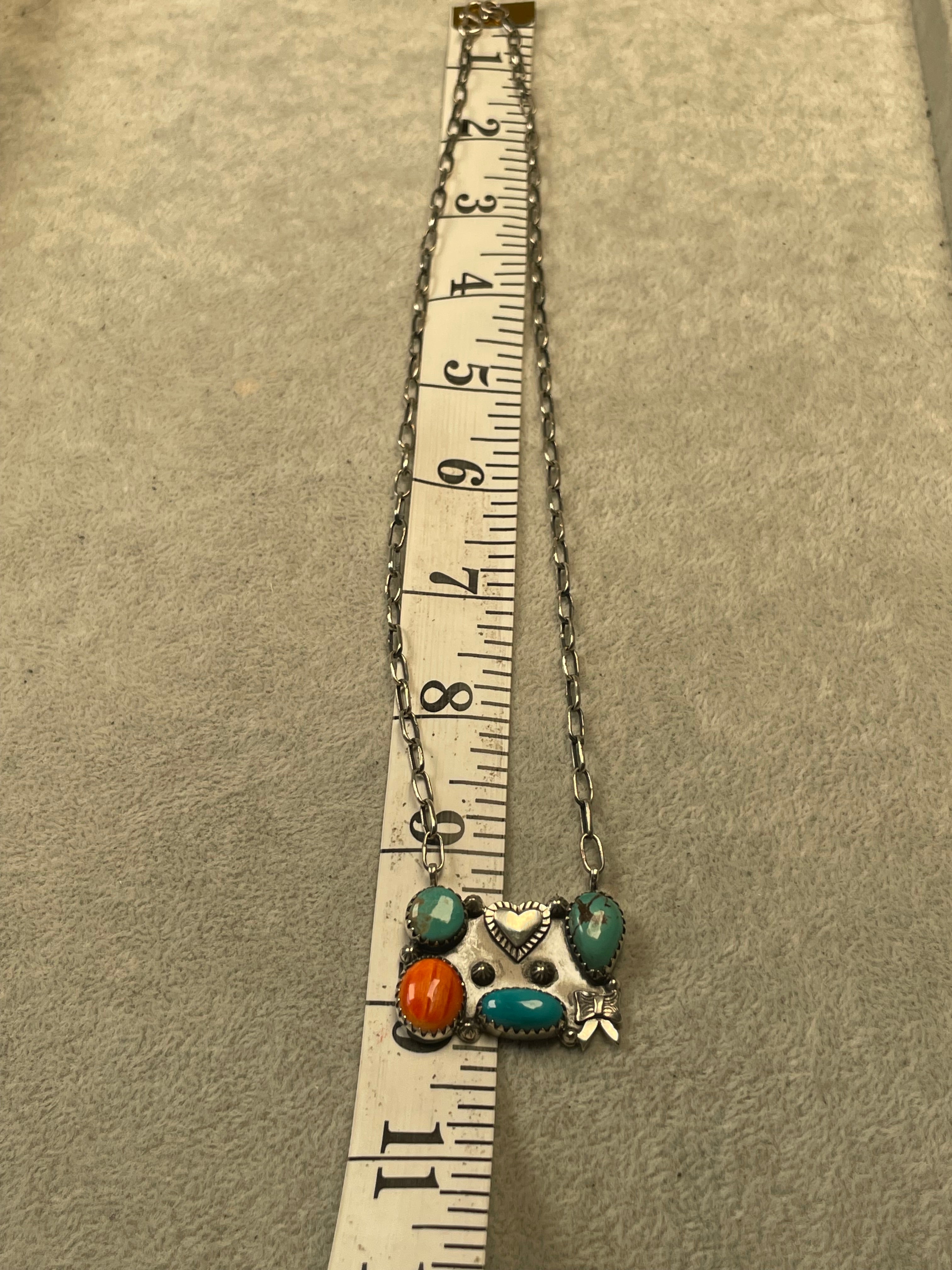 Multi-Stone Heart Necklace | 925 Sterling Silver D205