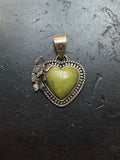 Green Turquoise Heart Butterfly Pendant | 925 Sterling Silver G626