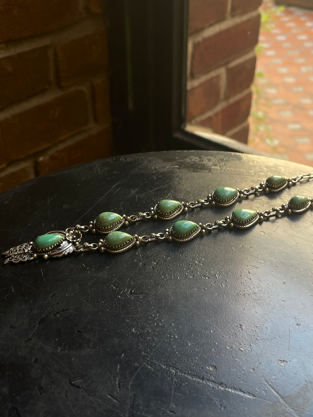 Kingman Turquoise Feather Lariat Necklace | 925 Sterling Silver G610
