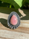 Pink Conch Rope Design Ring | 925 Sterling Silver 6.75 B325