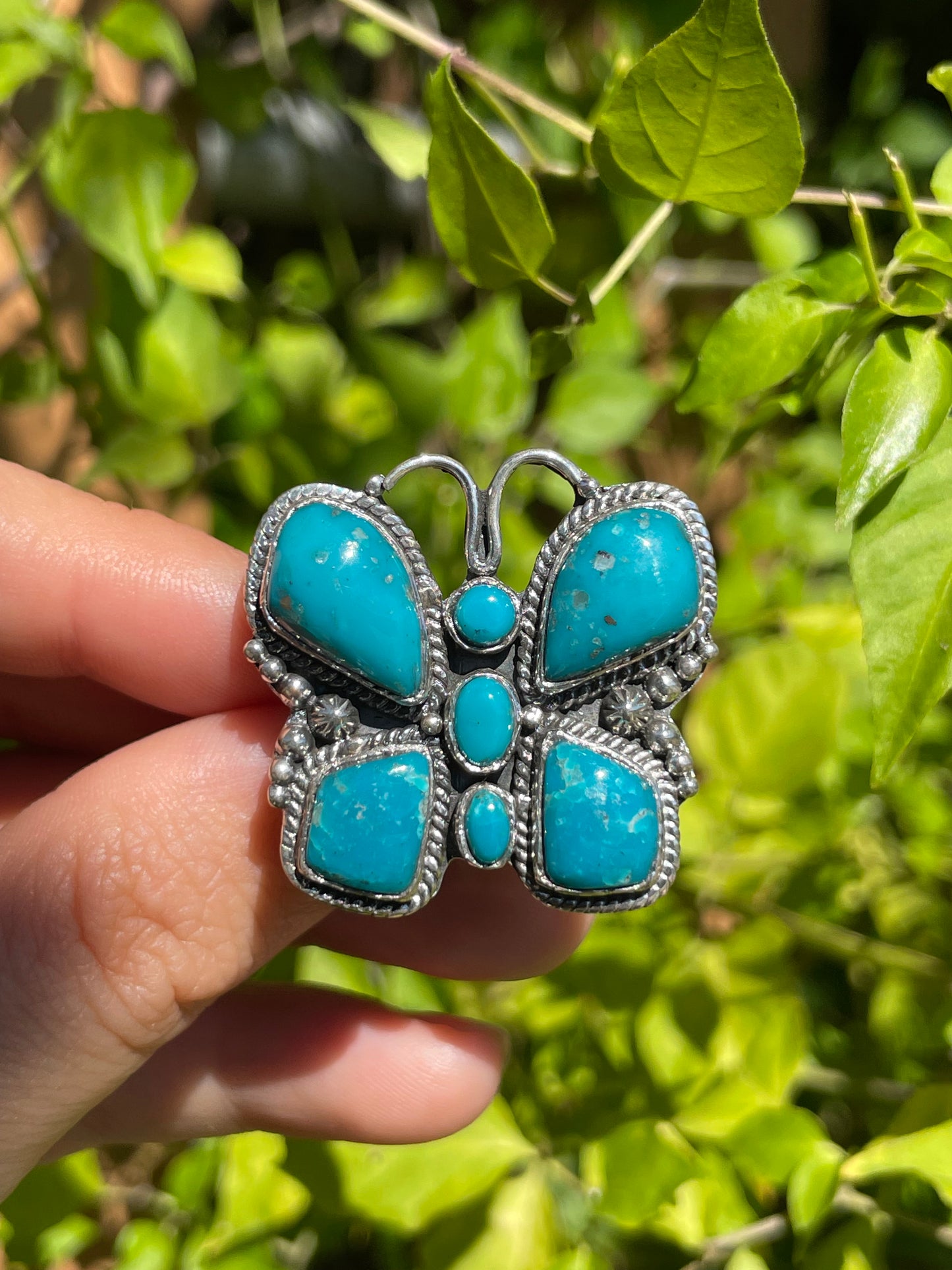 Turquoise Butterfly Ring | 925 Sterling Silver | Size 6.75 B310