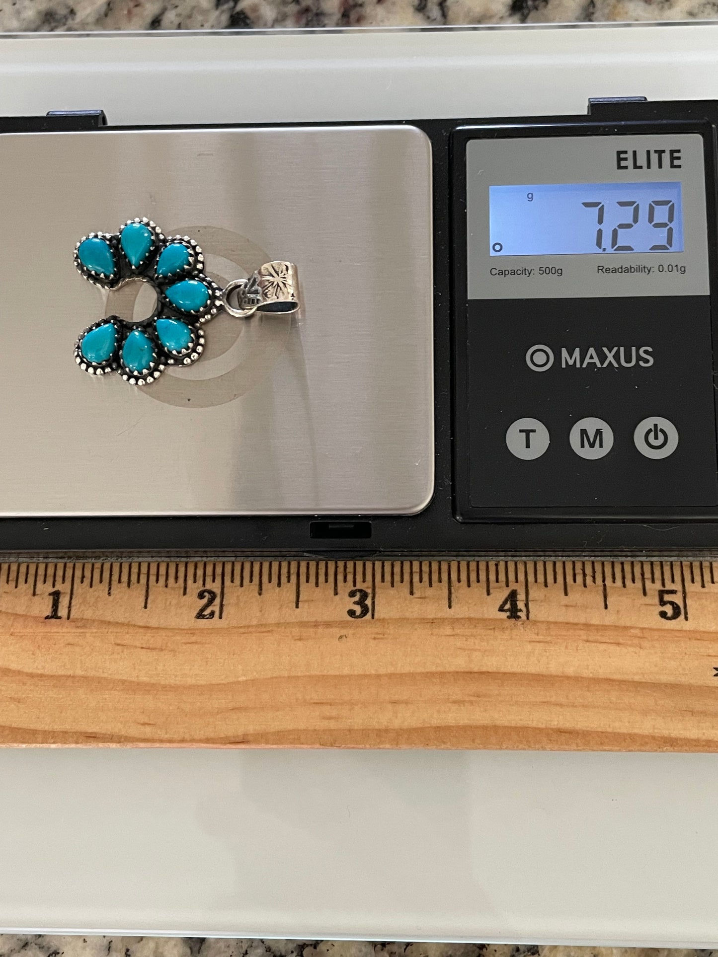 Kingman Turquoise Naja Pendant | Sterling Silver G466