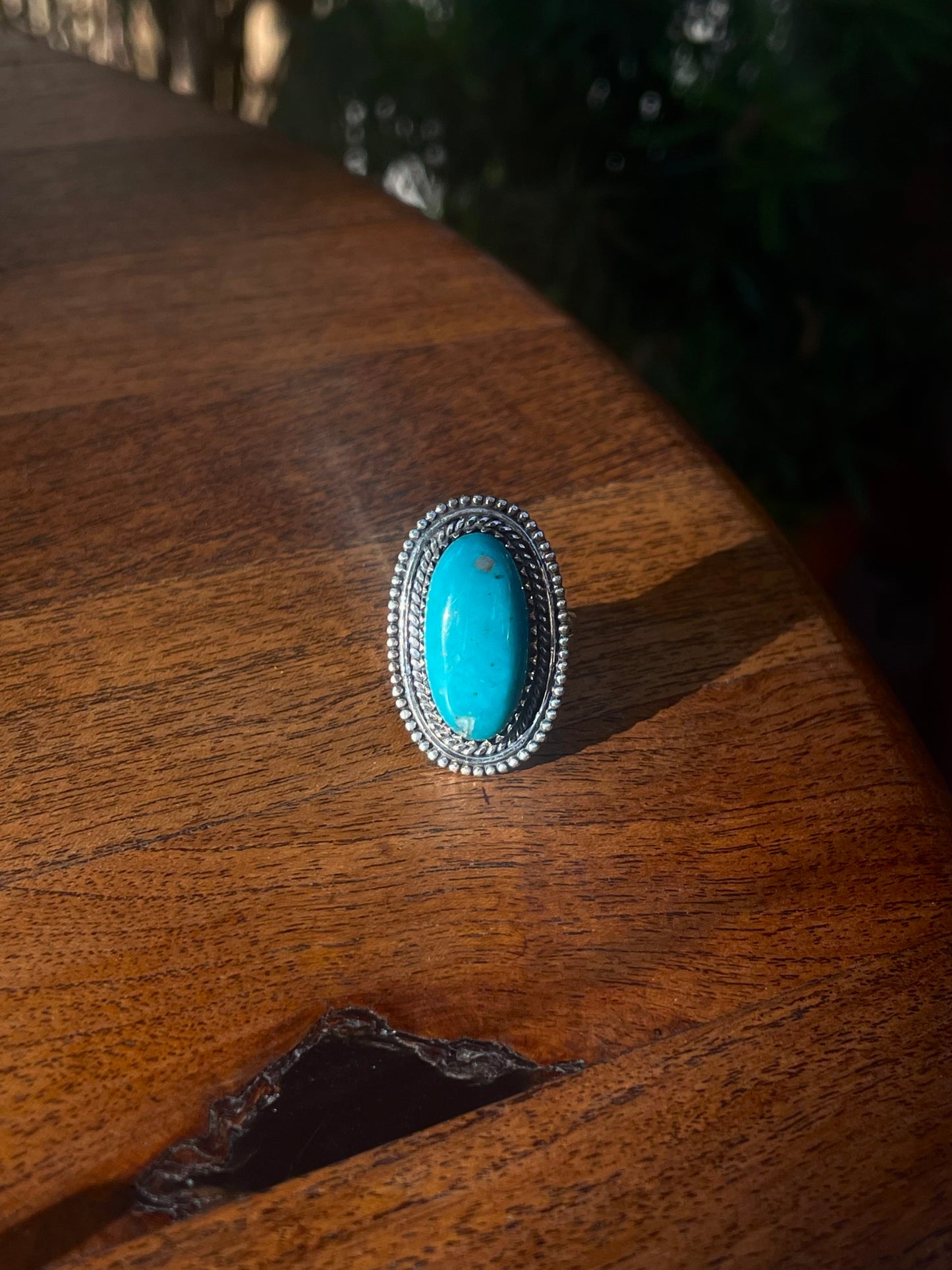Turquoise Oval Ring Size 9 | 925 Sterling Silver C893