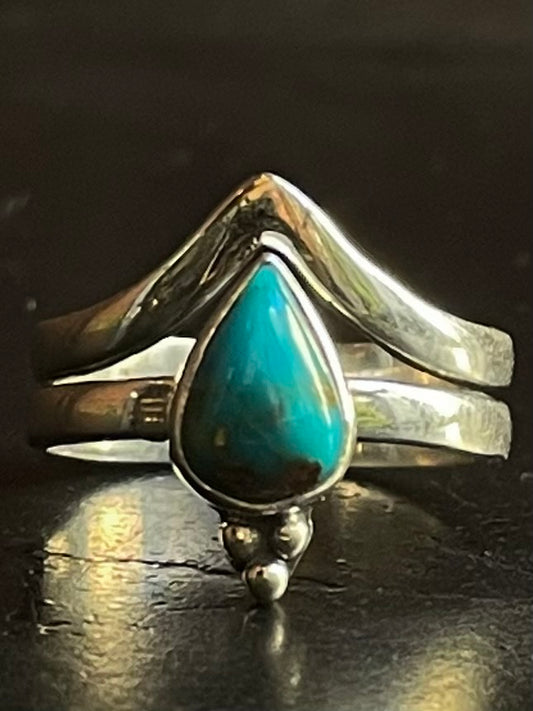 Kingman Turquoise Ring | Sterling Silver | Size 8 G359