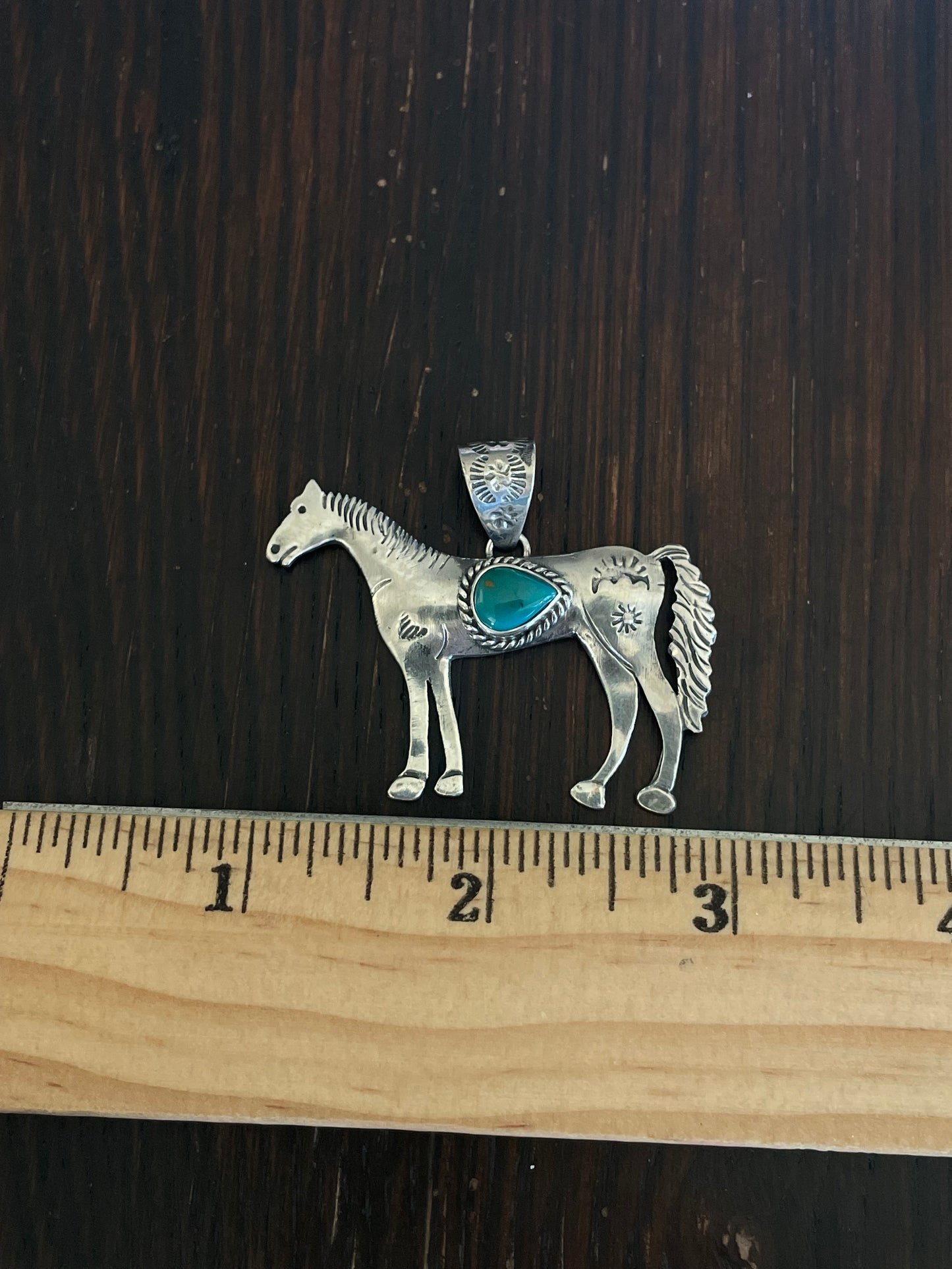 Turquoise Horse Pendant | 925 Sterling Silver E701