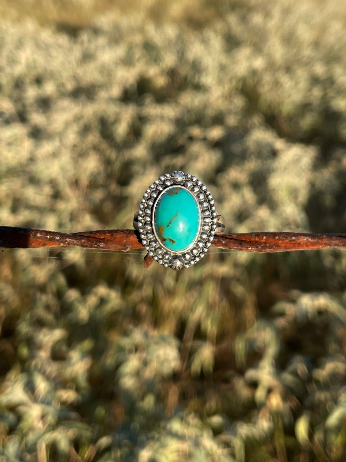 Turquoise Oval Ring Size 8 | 925 Sterling Silver G740