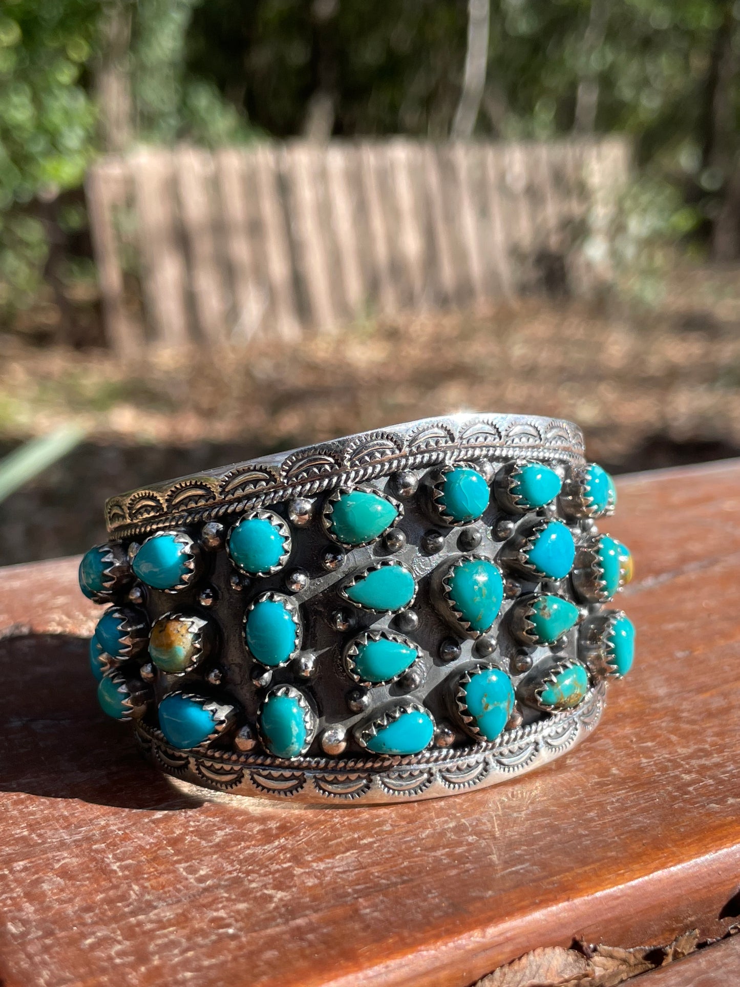 Kingman Turquoise Multi Stone Cuff Bracelet | 925 Sterling Silver D112