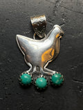 Turquoise Chicken Pendant | 925 Sterling Silver E519