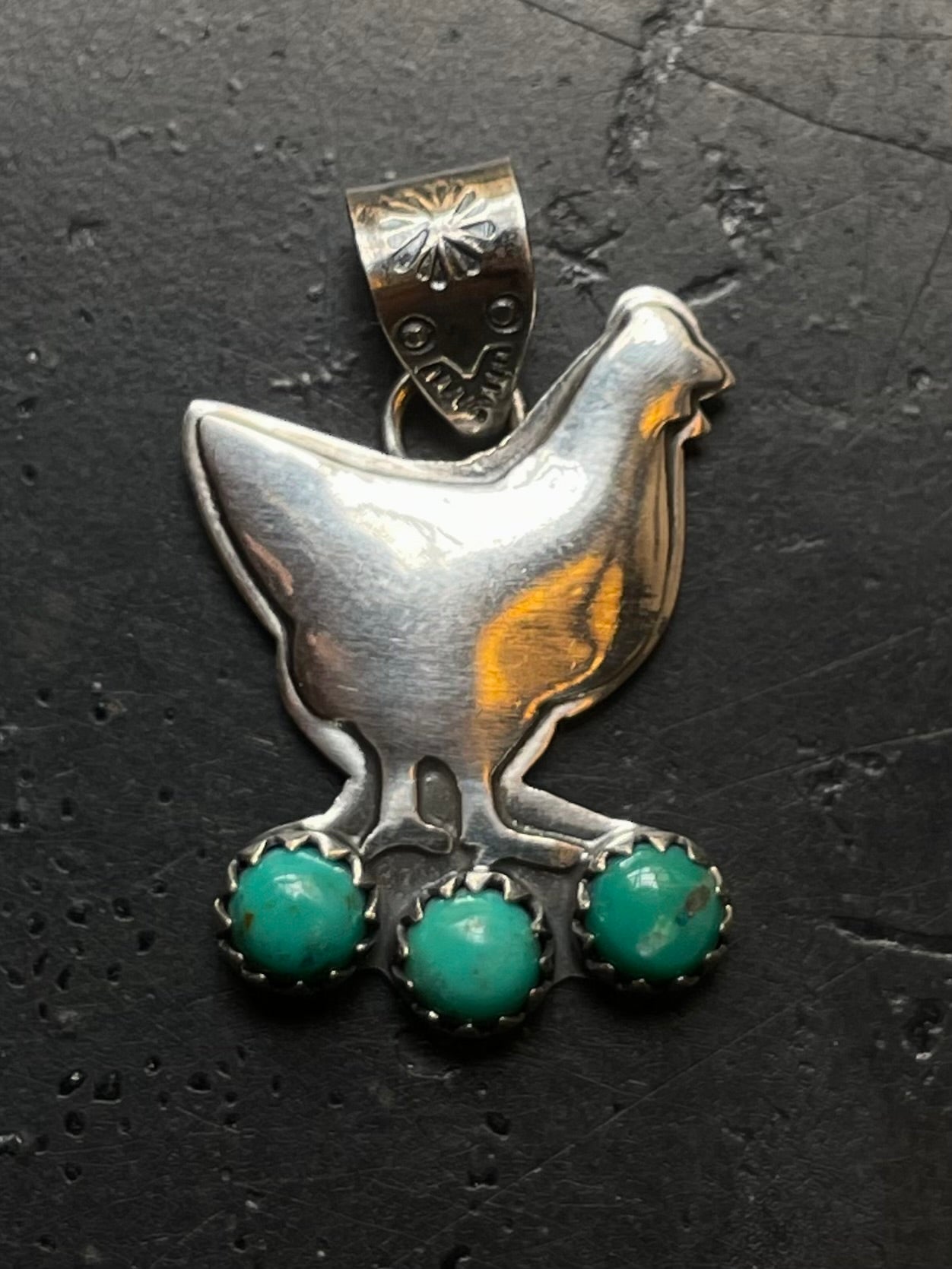 Turquoise Chicken Pendant | 925 Sterling Silver E519
