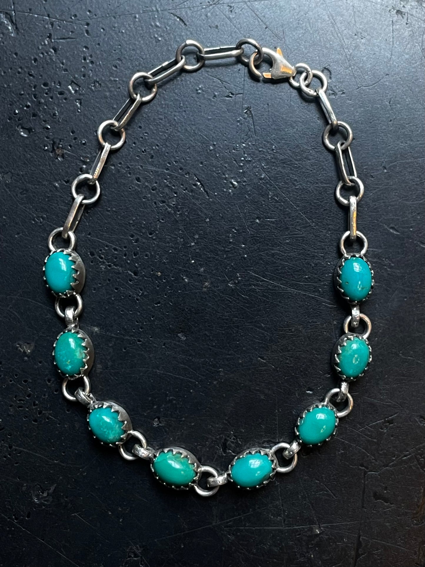 Turquoise Bracelet | 925 Sterling Silver Link Bracelet E551