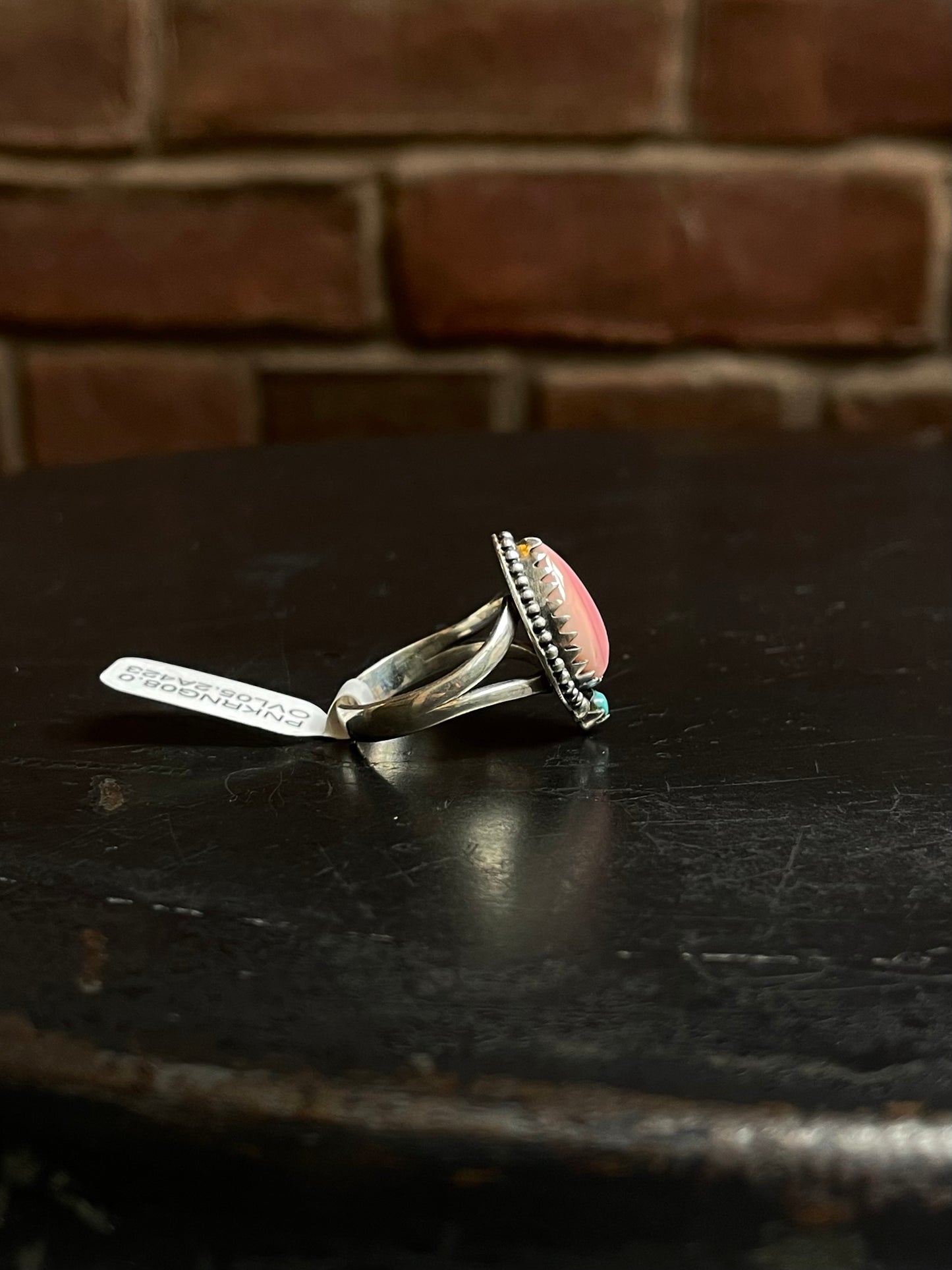 Pink Conch Ring Oval | Sterling Silver | Size 7 | A420
