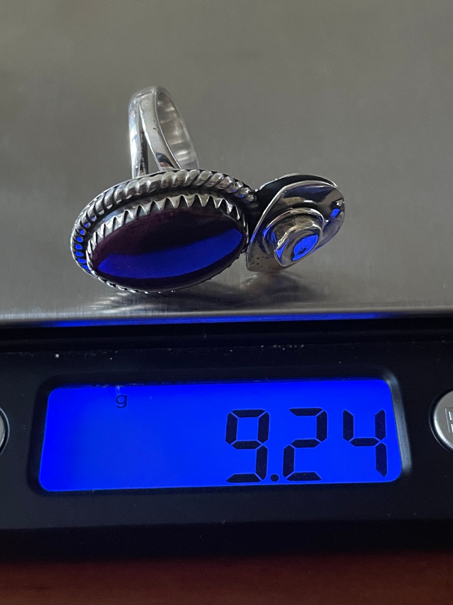 Purple Spiny Oyster Cowboy Hat Ring Size 7 | Sterling Silver 925 B389