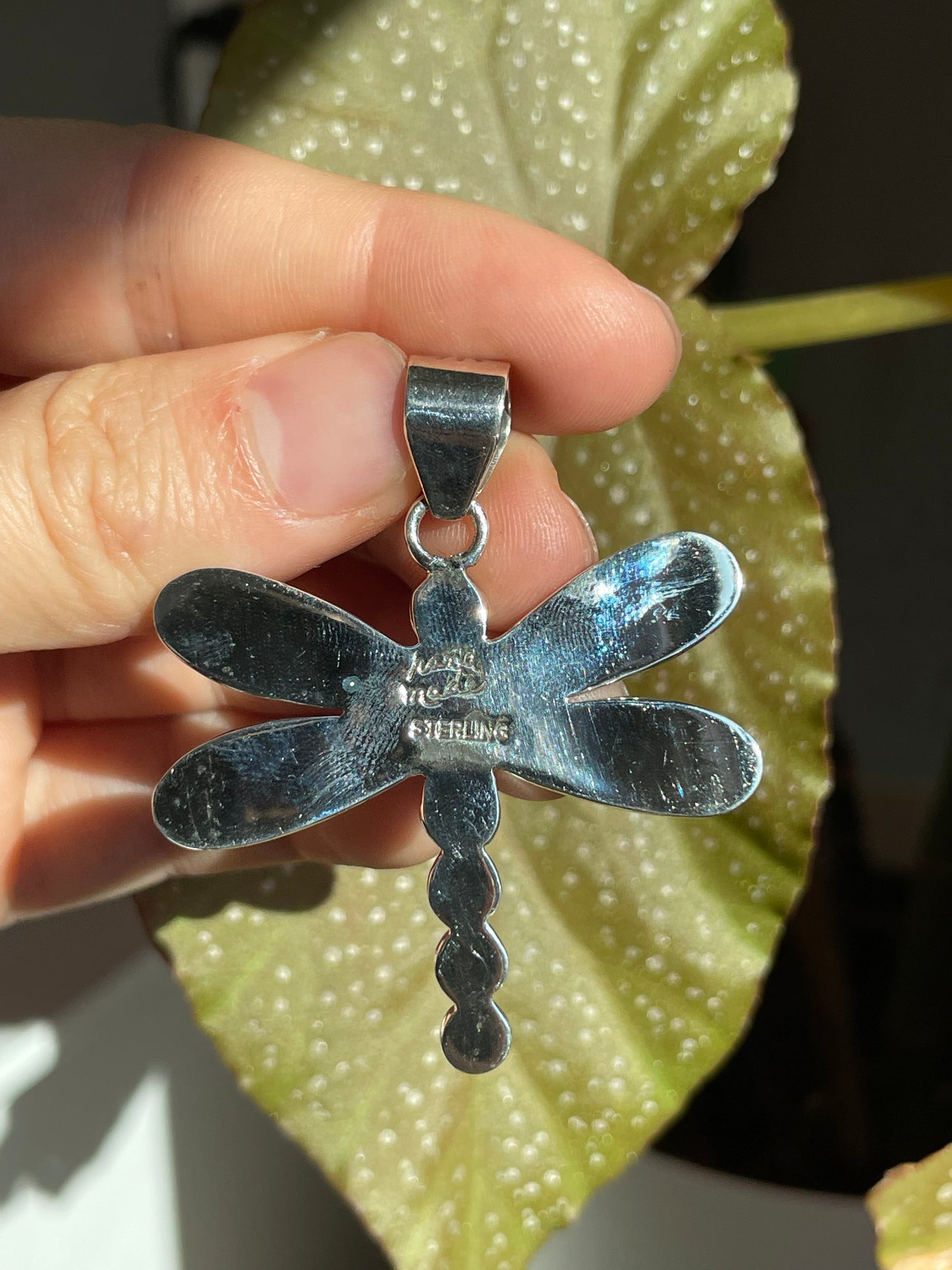Pink Conch Dragonfly Pendant | Sterling Silver 925 B850